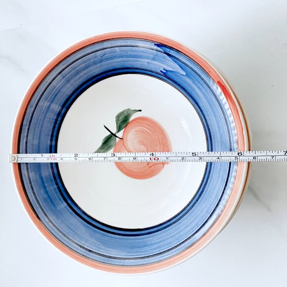 Vintage Gibson Housewares Blue and Peach Dinnerware Set of 20 - Picture 4 of 4